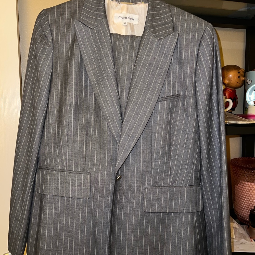 Calvin Klein pin stripe suit